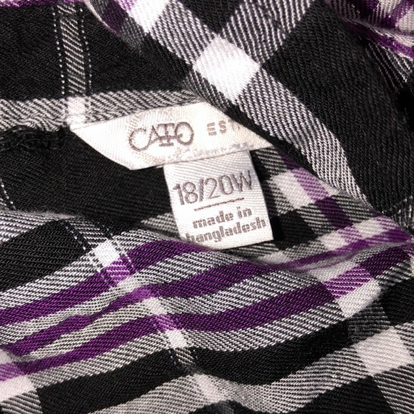 Cato plaid button down shirt size 18/20 - Picture 4 of 8